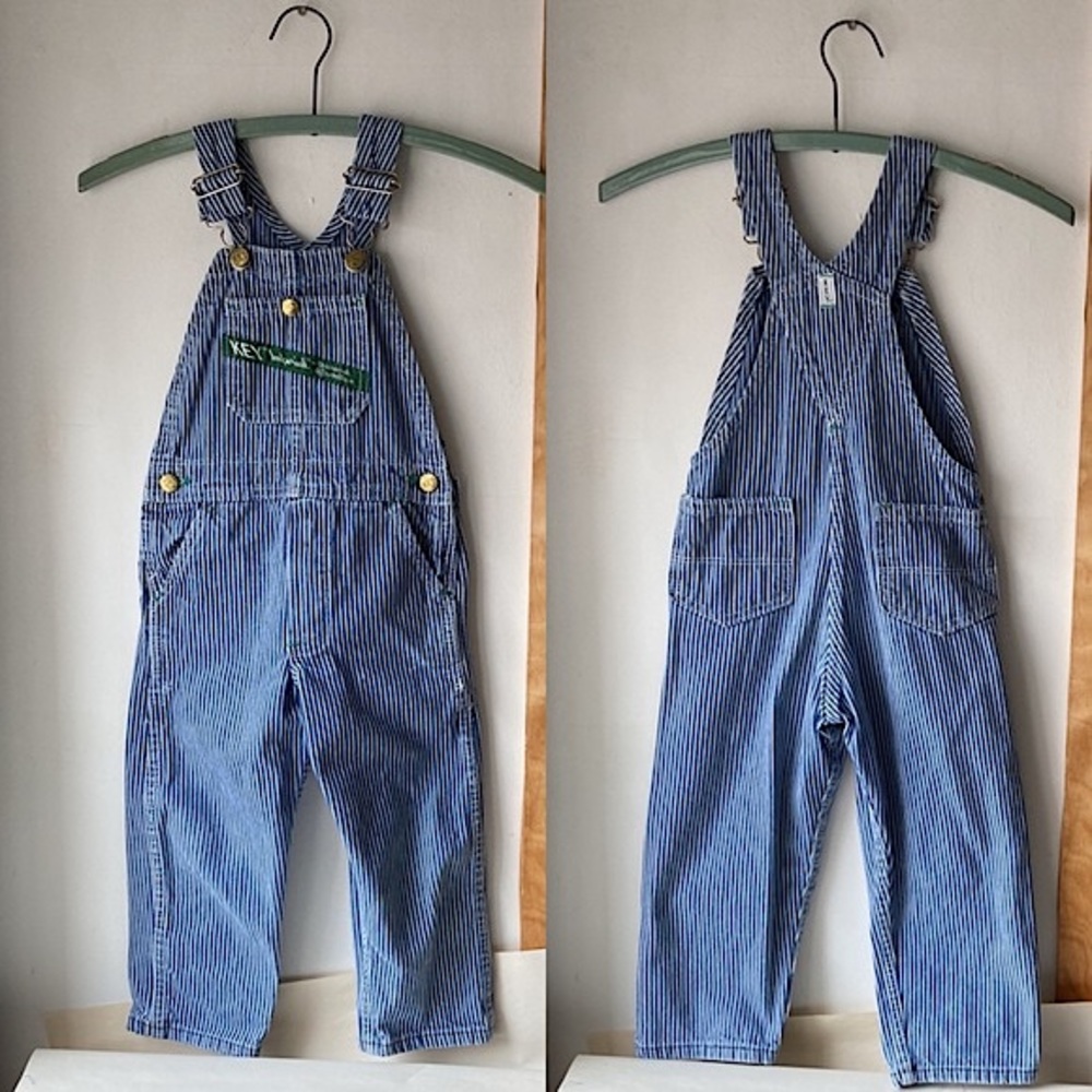 Vintage Key Imperial hickory railroad stripe overalls size 3 EVC